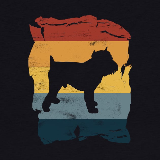 Brussels Griffon Distressed Vintage Retro Silhouette by DoggyStyles